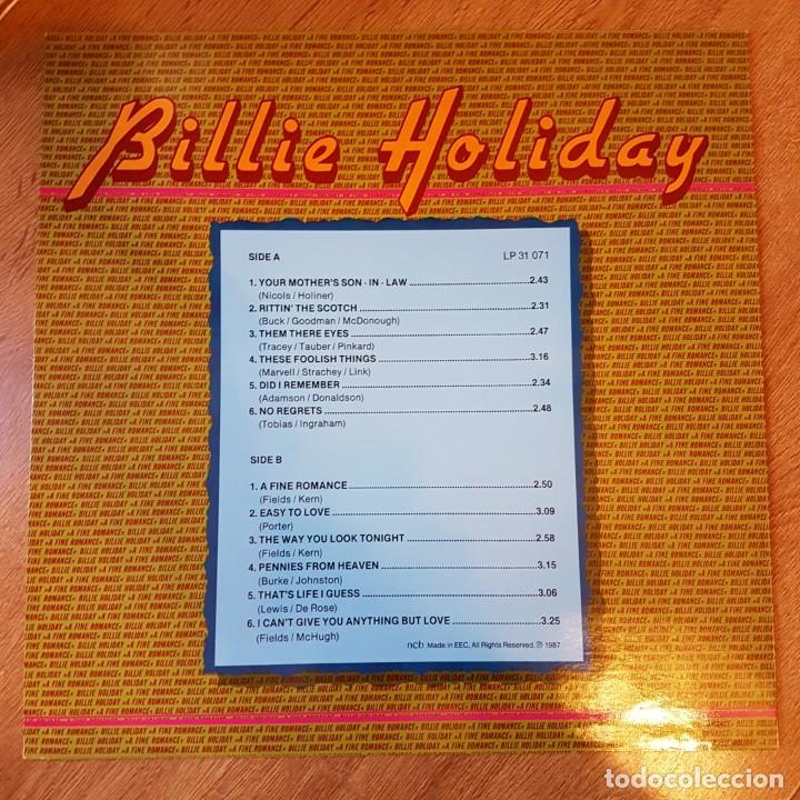 Discos de vinilo: LP BILLIE HOLIDAY. A FINE ROMANCE - Foto 2