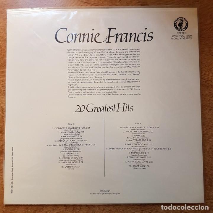 Discos de vinilo: LP CONNIE FRANCIS 20 GREATEST HITS - Foto 2