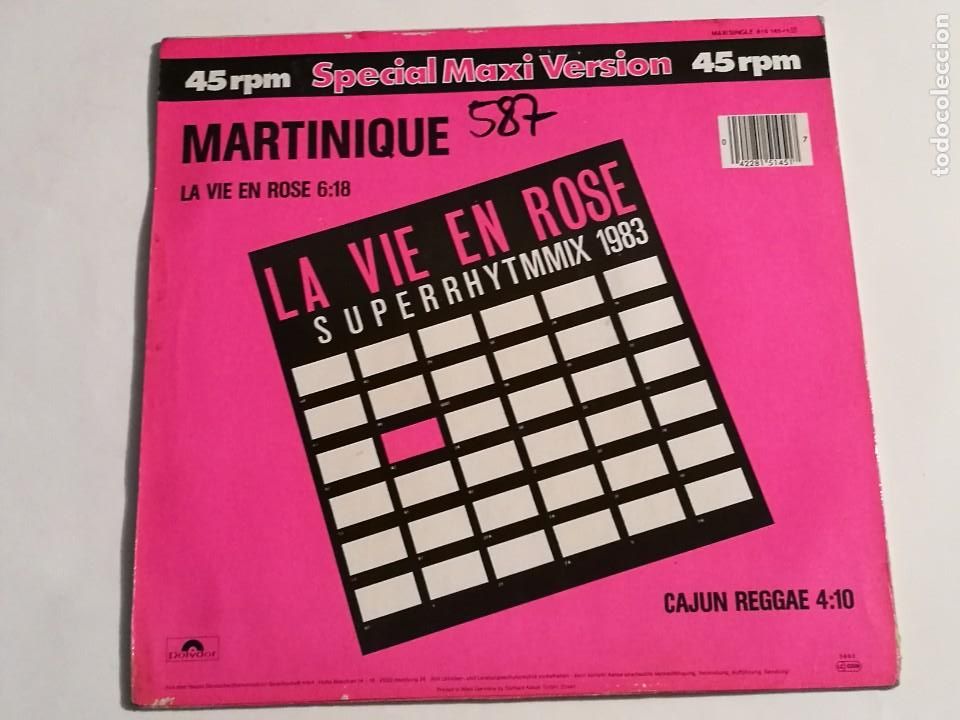 Discos de vinilo: Martinique - La Vie En Rose - 1983 - Foto 2