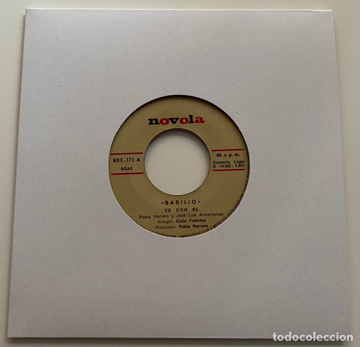 Disques de vinyle: BASILIO-VE CON EL/VIVO SOLO PARA TI/SINGLE 1972 NOVOLA NOX-175,ESPA&Ntilde;A.