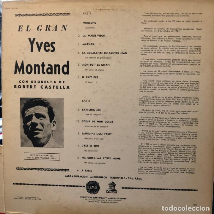 Discos de vinilo: LP de Yves Montand a&ntilde;o 1959 - Foto 2