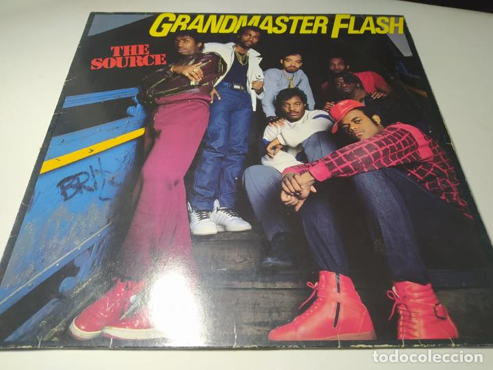 LP - GRANDMASTER FLASH ‎– THE SOURCE - 960 476-1 ( VG+ / VG+) EURO 1986 (Música - Discos - LP Vinilo - Rap / Hip Hop)