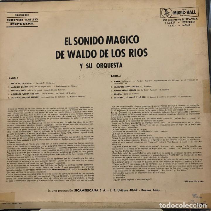Discos de vinilo: LP argentino de Waldo de los R&iacute;os a&ntilde;o 1969 - Foto 2