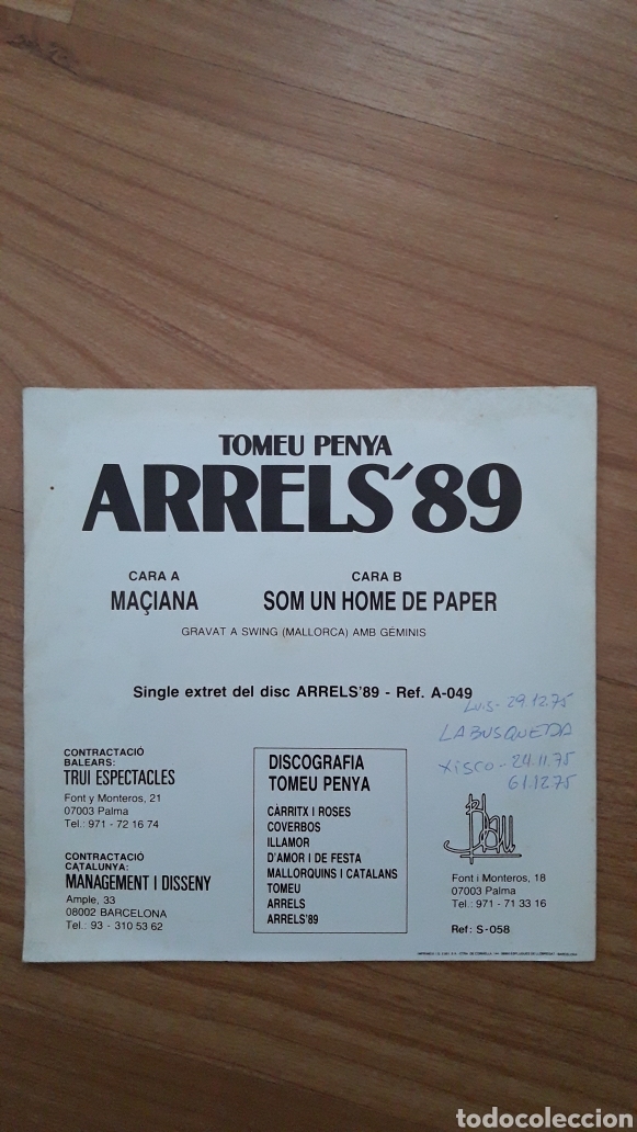 Discos de vinilo: TOMEU PENYA. GEMINIS. ARRELS99 - Foto 2