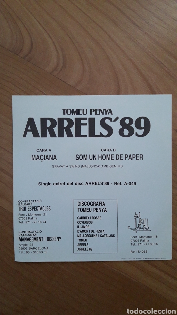 Discos de vinilo: TOMEU PENYA. G&Eacute;MINIS. ARRELS99 - Foto 2