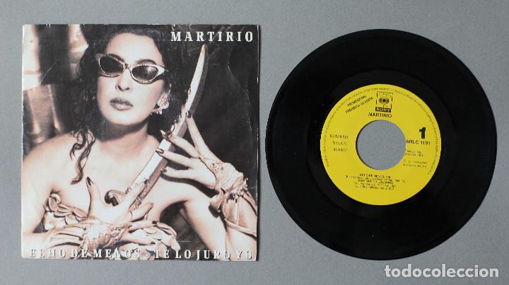 Discos de vinilo: MARTIRIO// ECHO DE MENOS// SINGLE PROMO// 1991// CBS - Foto 3