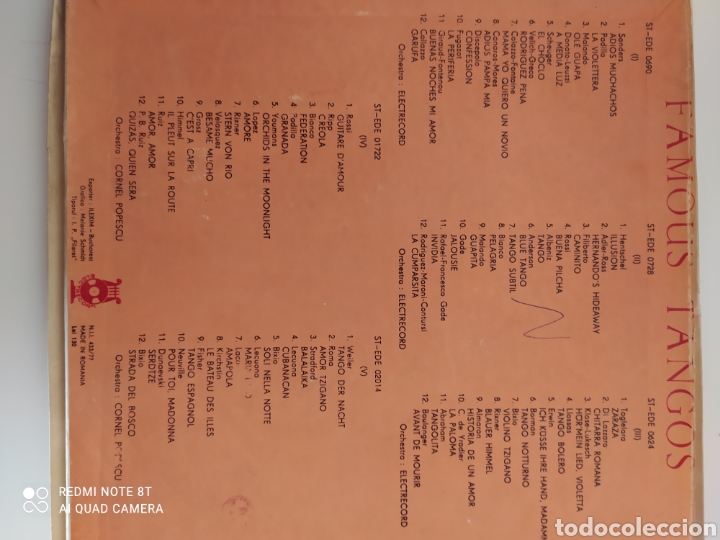 Discos de vinilo: FAMOUS TANGOS C&Eacute;LEBRE ELECTROCORD - Foto 2