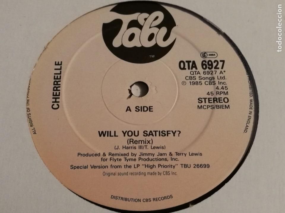 Discos de vinilo: Cherrelle - Will You Satisfy? (Remix) - 1985 - Foto 1