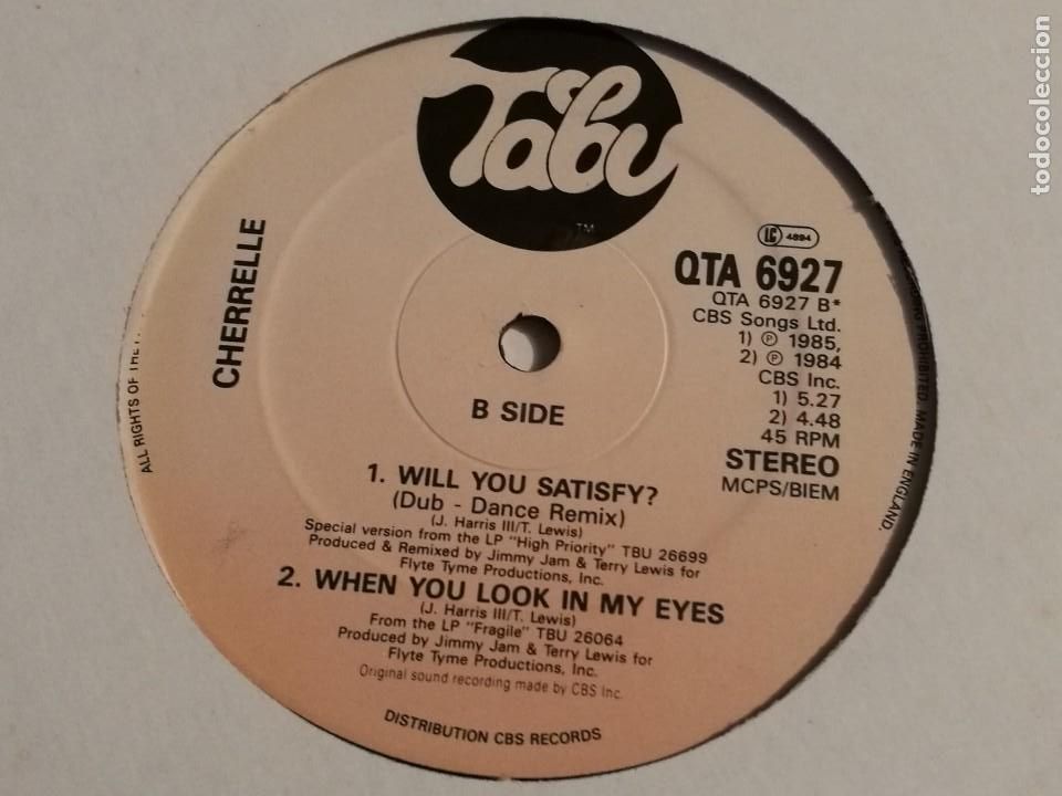 Discos de vinilo: Cherrelle - Will You Satisfy? (Remix) - 1985 - Foto 2