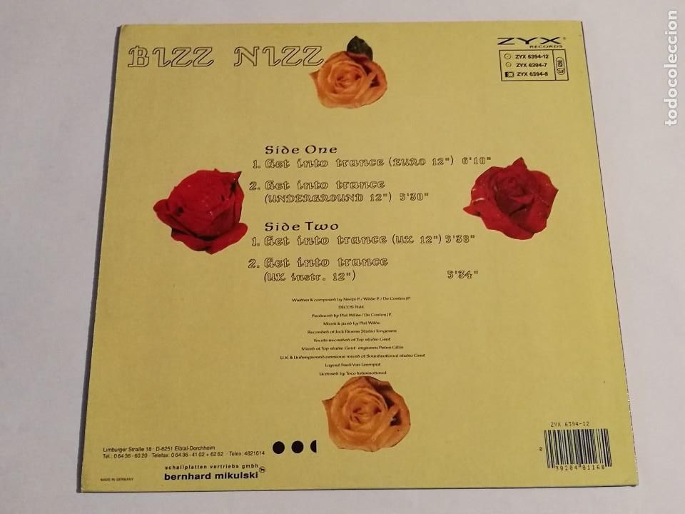 Discos de vinilo: Bizz Nizz - Get Into Trance - 1990 - Foto 2