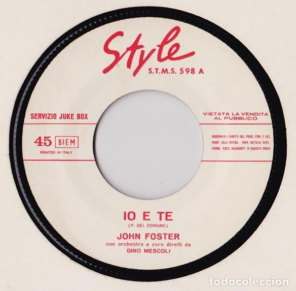 Discos de vinilo: Io E Te - John Foster (9) - Foto 3