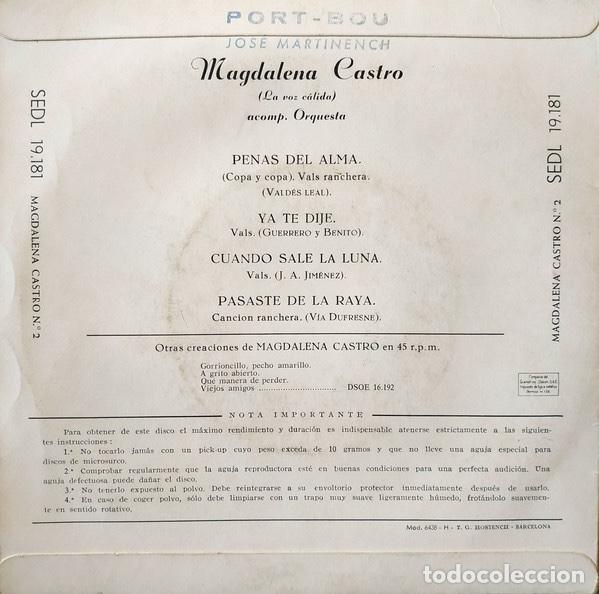 Discos de vinilo: La Voz Calida - Magdalena Castro - Foto 2