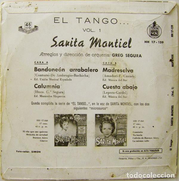 Discos de vinilo: El Tango... Vol. 1 - Sara Montiel - Foto 2