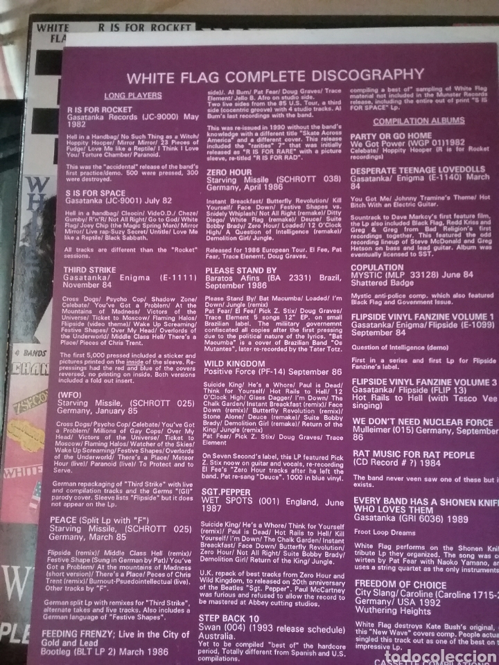 Discos de vinilo: WHITE FLAG 1993 MUNSTER RECODS - Foto 5