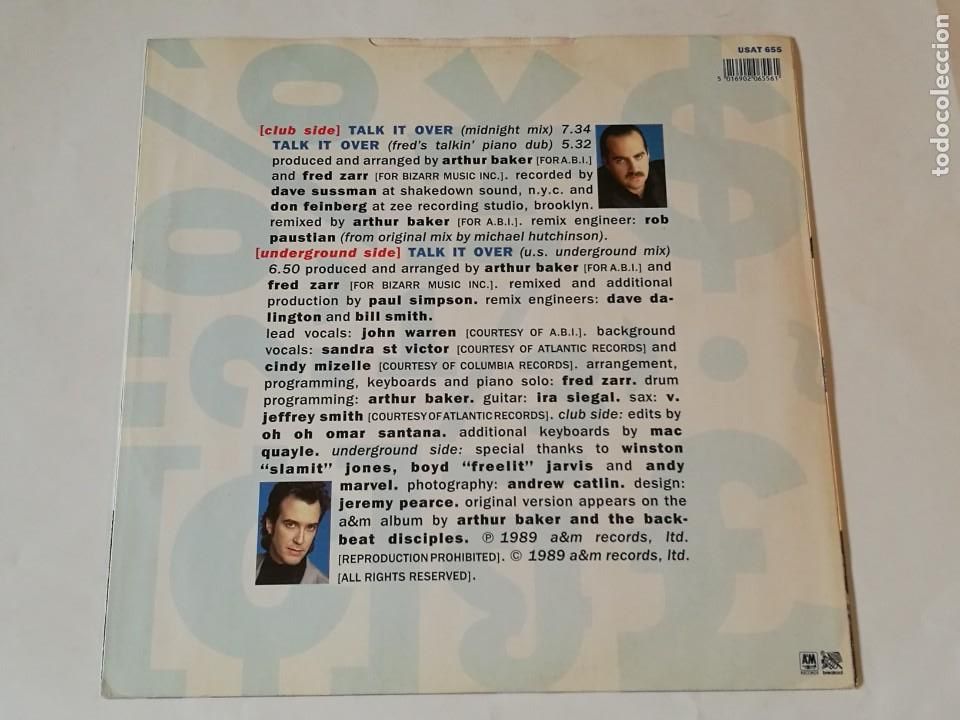 Discos de vinilo: Arthur Baker And The Backbeat Disciples - Talk It Over - 1989 - Foto 2