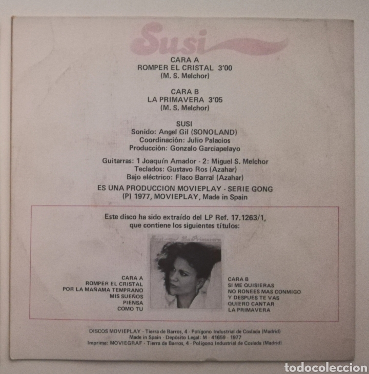 Discos de vinilo: Susi - Romper el cristal (Single) 1977 - Foto 2