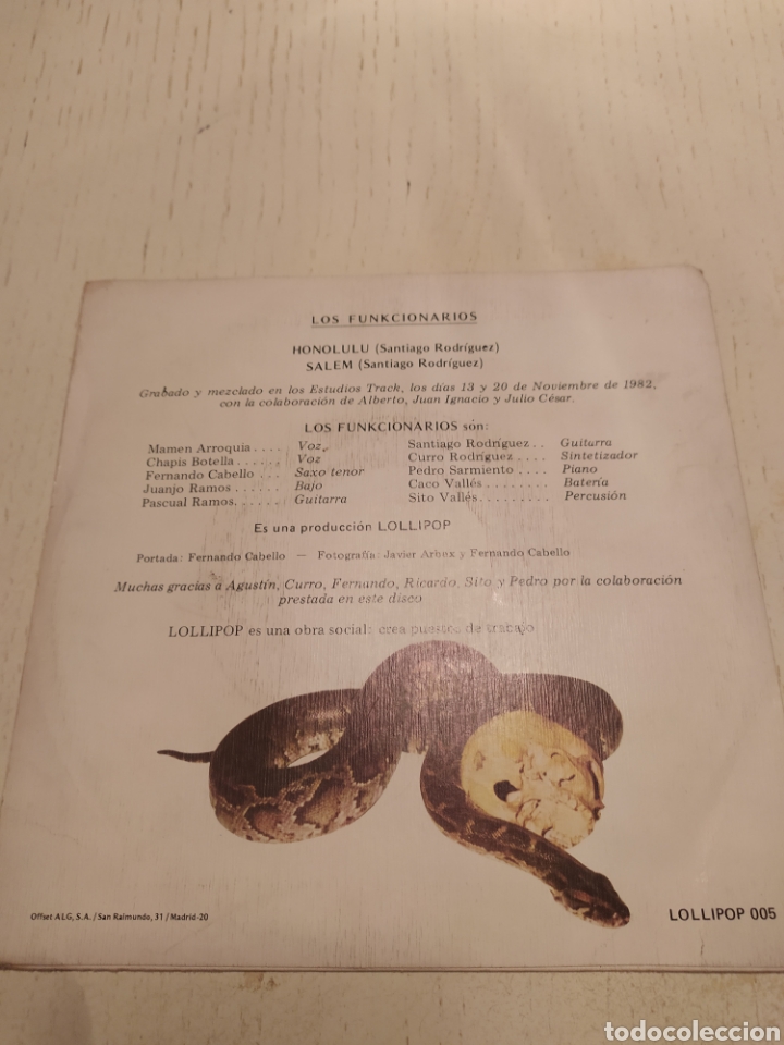 Discos de vinilo: Single Los Funkcionarios - Foto 2