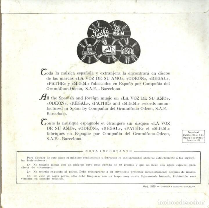Discos de vinilo: LORENZO GONZ&Aacute;LEZ Y SU ORQUESTA - ODEON - 50s - Foto 4