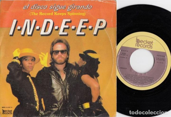 Discos de vinilo: INDEEP - THE RECORD KEEPS SPINNING - SINGLE DE VINILO EDICION ESPA&Ntilde;OLA - Foto 1