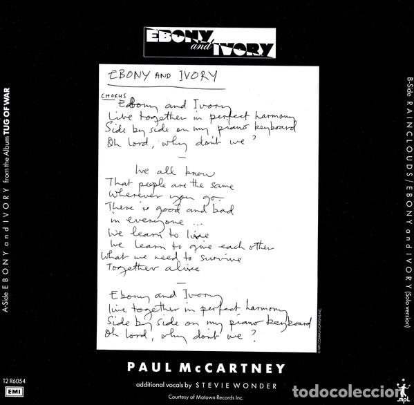 Discos de vinilo: Paul McCartney &lrm;&ndash; Ebony And Ivory - Foto 2