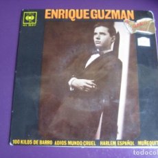Discos de vinilo: ENRIQUE GUZMAN + LOS SALVAJES - 100 KILOS DE BARRO +3 - EP CBS 1962 - ROCK N ROLL MEXICO 60'S -. Lote 234106365