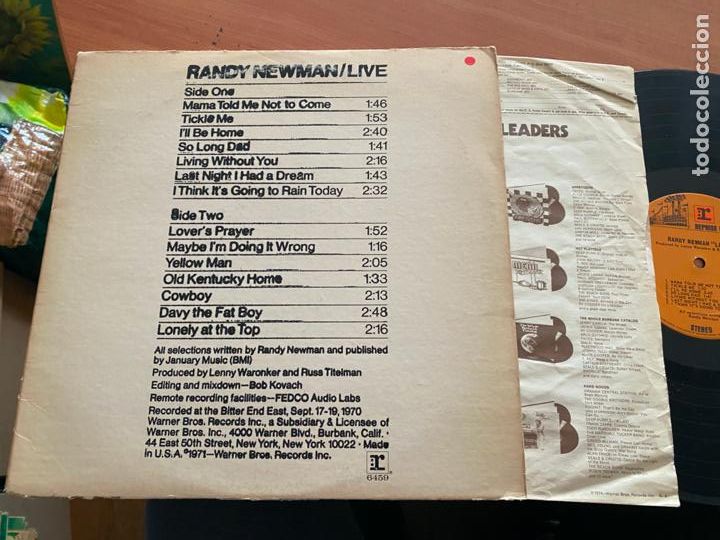 Discos de vinilo: RANDY NEWMAN (LIVE) LP (B-17) - Foto 1