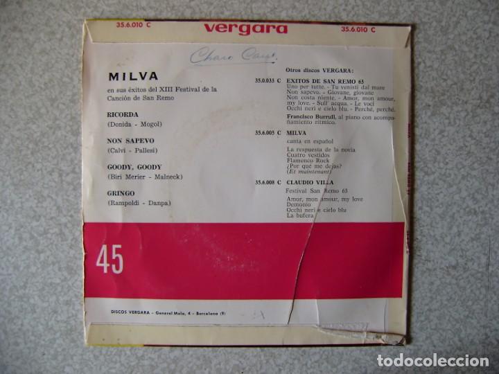 Discos de vinilo: MILVA.RICORDA + 3...EX - Foto 2
