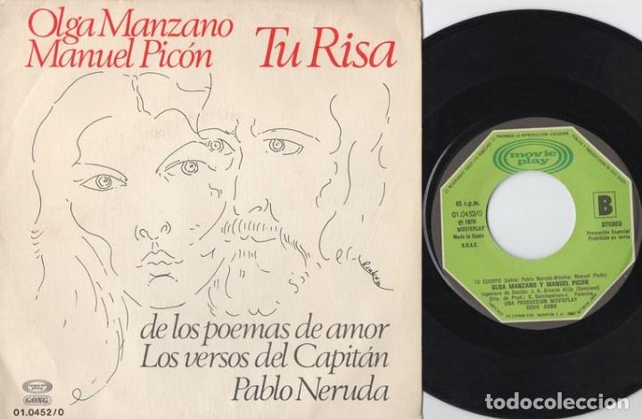Discos de vinilo: OLGA MANZANO Y MANUEL PICON - TU RISA - SINGLE DE VINILO - Foto 1