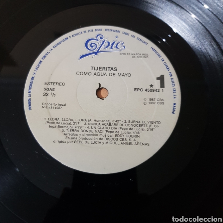 Discos de vinilo: TIJERITAS - COMO AGUA DE MAYO - Foto 3