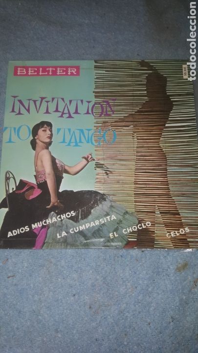 Disques de vinyle: invitation to tango - adios muchachos, la cumparsita, el choclo, celos, belter, 1960.
