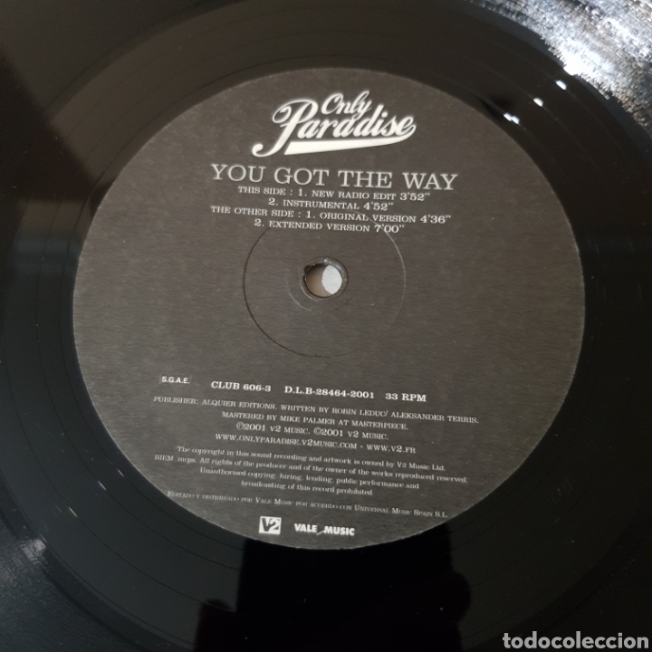 Discos de vinilo: ONLY PARADISE - YOU GOT THE WAY - Foto 3