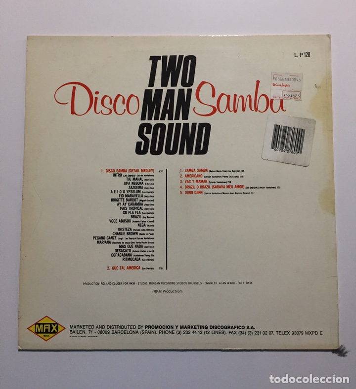 Discos de vinilo: MAXI TWO MAN SOUND DISCO SAMBA (version integra) - Foto 2