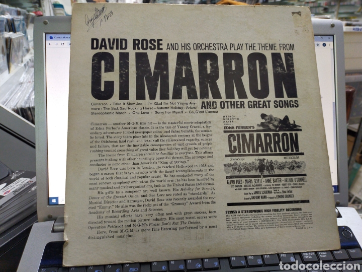 Discos de vinilo: David rose lp cimarr&oacute;n b.s.o. u.s.a. - Foto 2