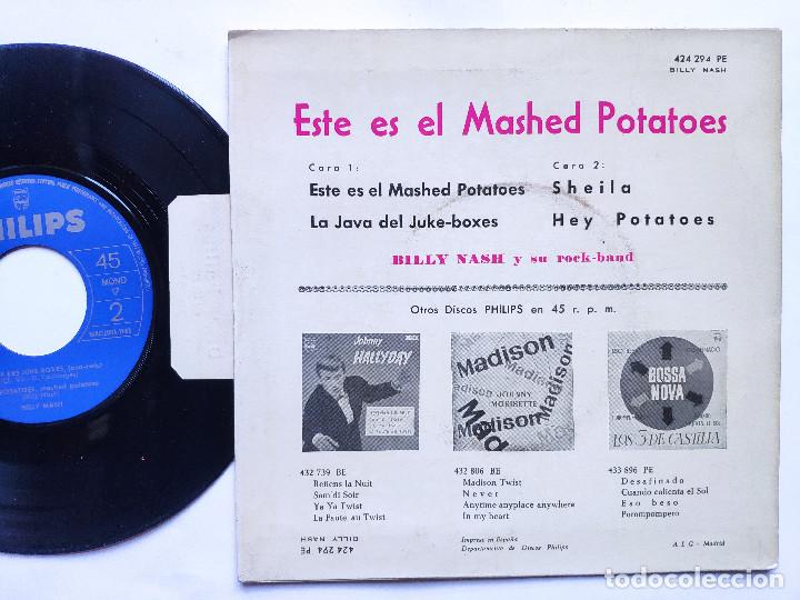 Discos de vinilo: BILLY NASH - EP Spain PS - MINT * MASHED POTATOES / SHEILA / LA JAVA DEL JUKE-BOXES + 1 - Foto 2