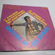 Discos de vinilo: SINGLE NICOLA DI BARI. IL CUORE E' UNO ZINGARO. AGNESE. RCA 1971 SPAIN (PROBADO Y BIEN). Lote 234939410