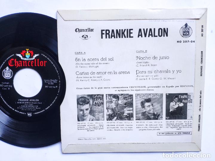 Discos de vinilo: FRANKIE AVALON - EP Spain PS - MINT * EN LA ACERA DEL SOL + 3 - Foto 2