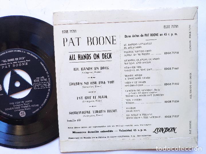 Discos de vinilo: PAT BOONE - EP Spain PS - MINT * ALL HANDS ON DECK + 3 - Foto 2
