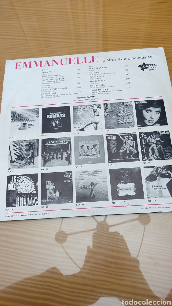 Discos de vinilo: Disco vinilo LP GEORGE SAXON,EMMANUELLE - Foto 2