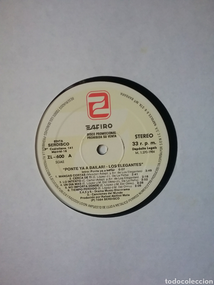 Discos de vinilo: LOS ELEGANTES 1984 DISCOS ZAFIRO - Foto 3