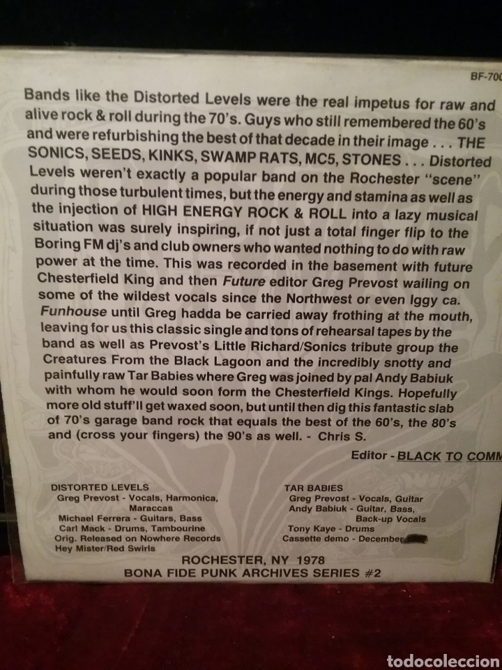 Discos de vinilo: TAR BABIES DISTORTED LEVEL 1989 GREG PREVOST CHESTERFIELD KINGS - Foto 2