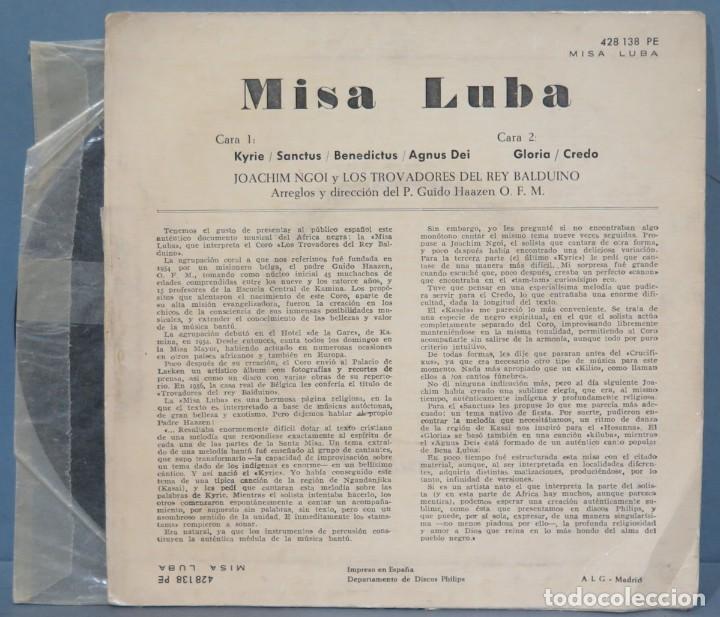 Discos de vinilo: SINGLE. MISA LUBA - Foto 2