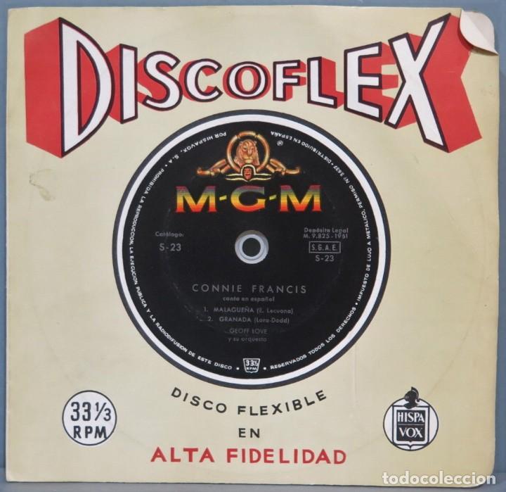 Discos de vinilo: SINGLE. DISCOFLEX. CONNIE FRANCIS. MALAGUE&Ntilde;A - Foto 1