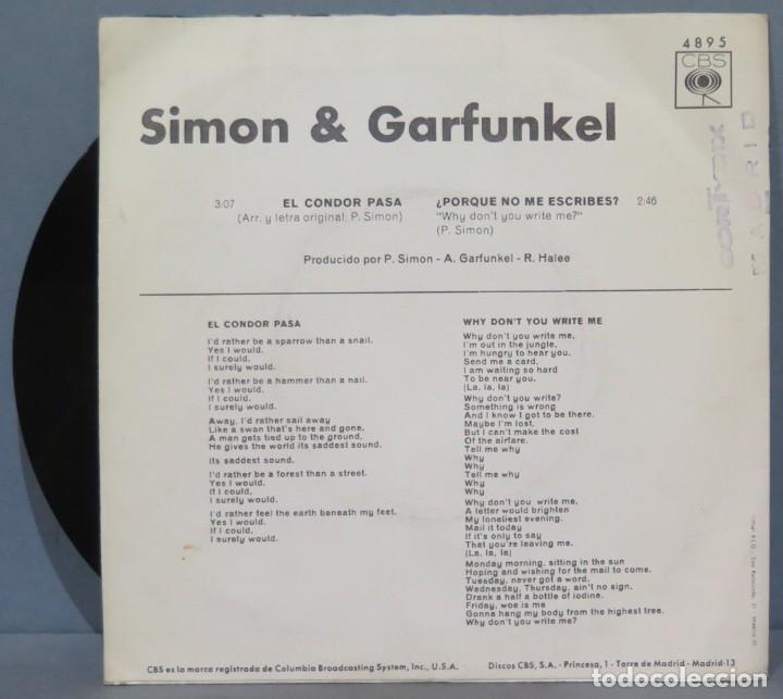 Discos de vinilo: SINGLE. SIMON & GARFUNKEL. EL CONDOR PASA - Foto 2