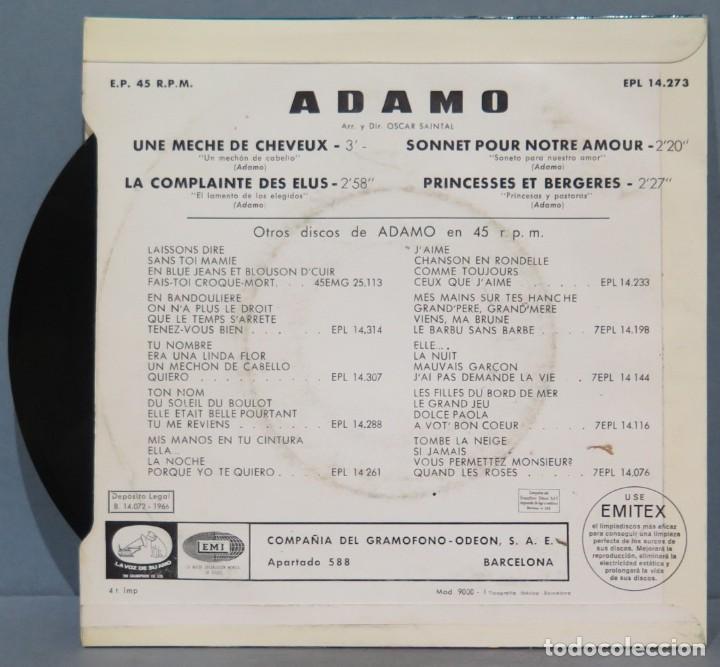 Discos de vinilo: EP. ADAMO. UNE MECHE DE CHEVEUX&acute; - Foto 2