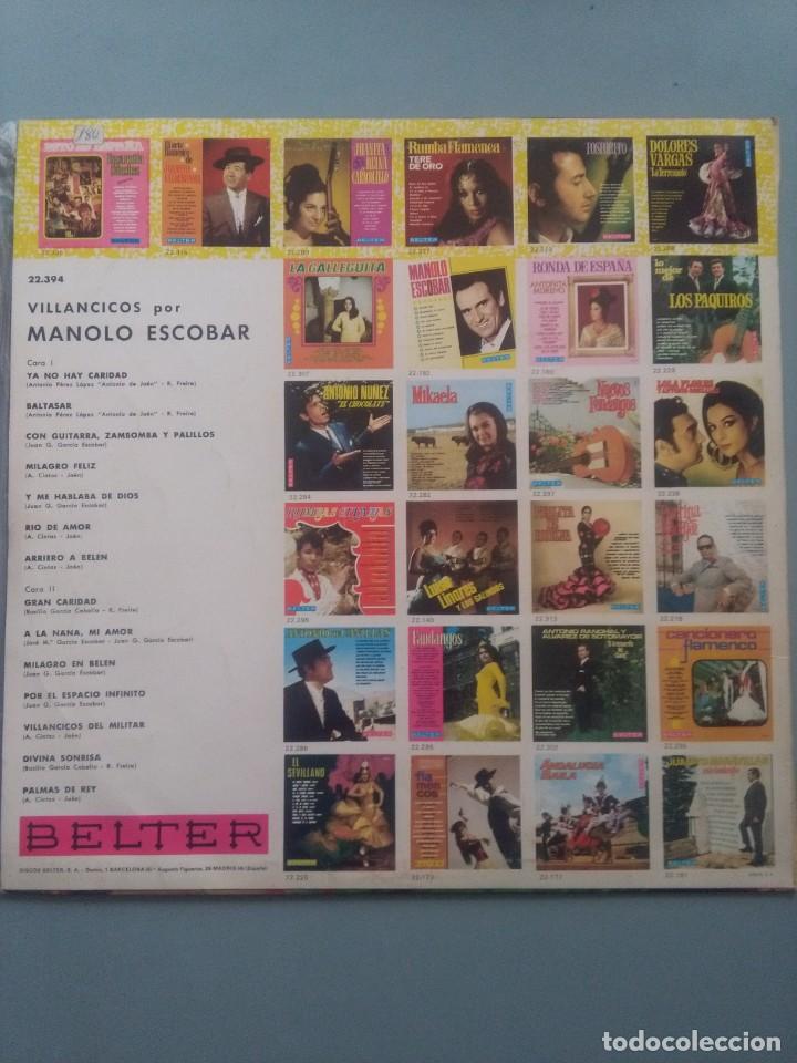 Discos de vinilo: LP-MANOLO ESCOBAR-VILLANCICOS - Foto 2