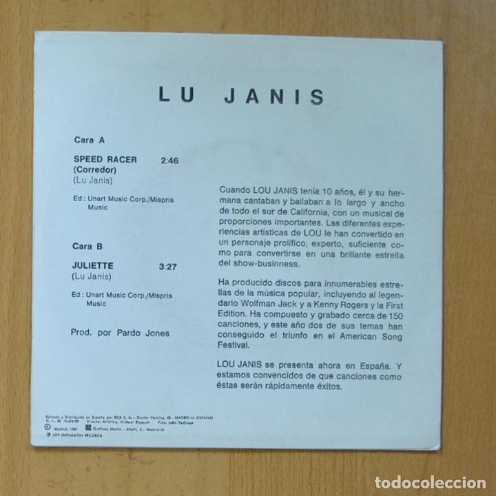 Discos de vinilo: LU JANIS - SPEED RACER / JULIETTE - SINGLE - Foto 2