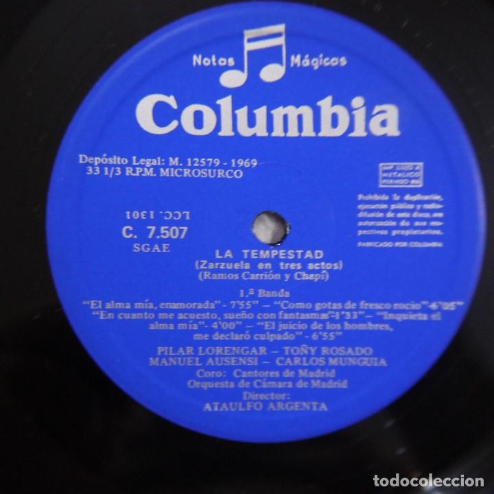 Discos de vinilo: R. CARRION / R. CHAPI - LA TEMPESTAD - LP 1969 - Foto 3