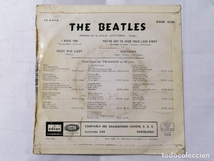 Discos de vinilo: THE BEATLES, HELP - YESTERDAY , A&Ntilde;O 1965, ODEON, DSOE 16.676 - Foto 2