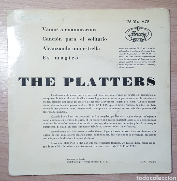 Discos de vinilo: The Platters 7&rdquo; E.p. - Foto 2