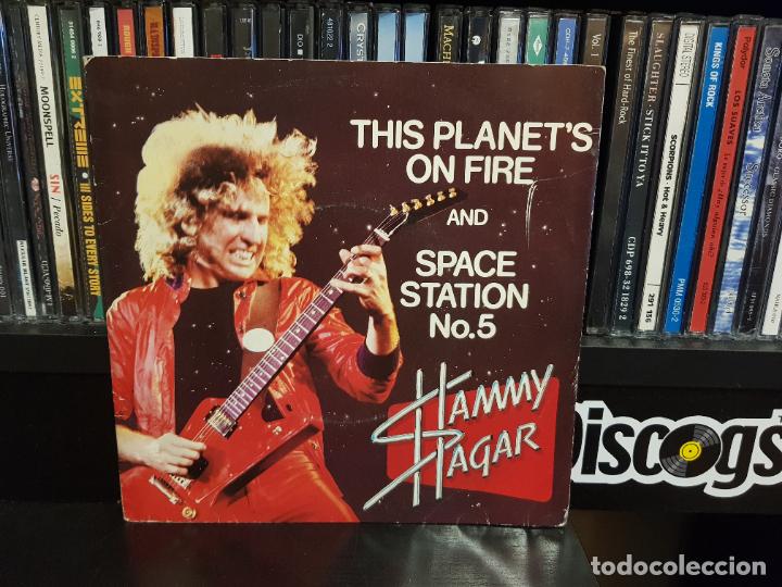 Discos de vinilo: SAMMY HAGAR - THIS PLANETS ON FIRE / SPACE STATION N&ordm;. 5 - Foto 1